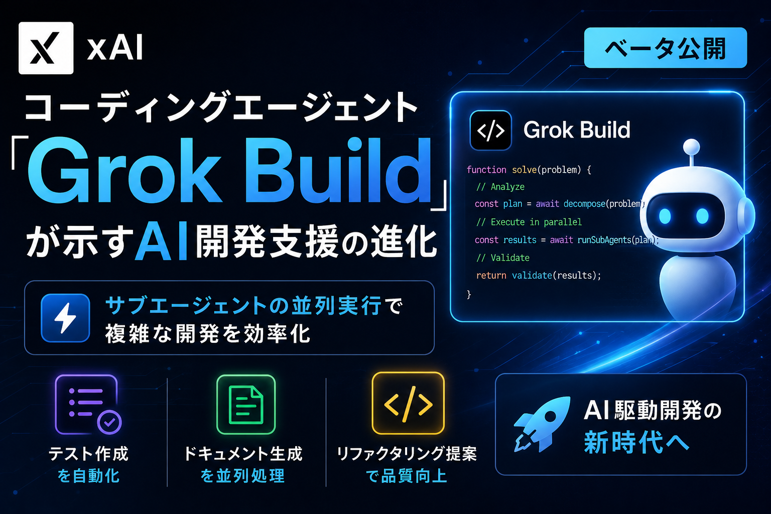 xAIのコーディングエージェント「Grok Build」が示すAI開発支援の進化